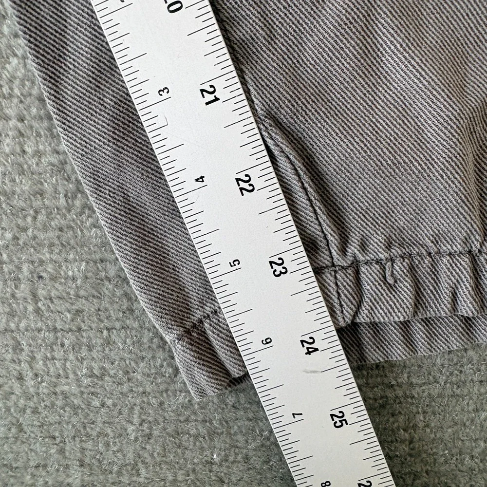 Zara Cropped Pants Mens L 32x24 Gray Lyocell Pockets Loose Casual Coastal